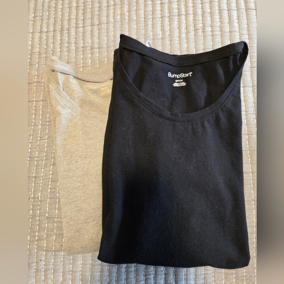 BumpStart Maternity Tee Bundle Gray And Black Short Sleeve Tee - Picture 2 of 7
